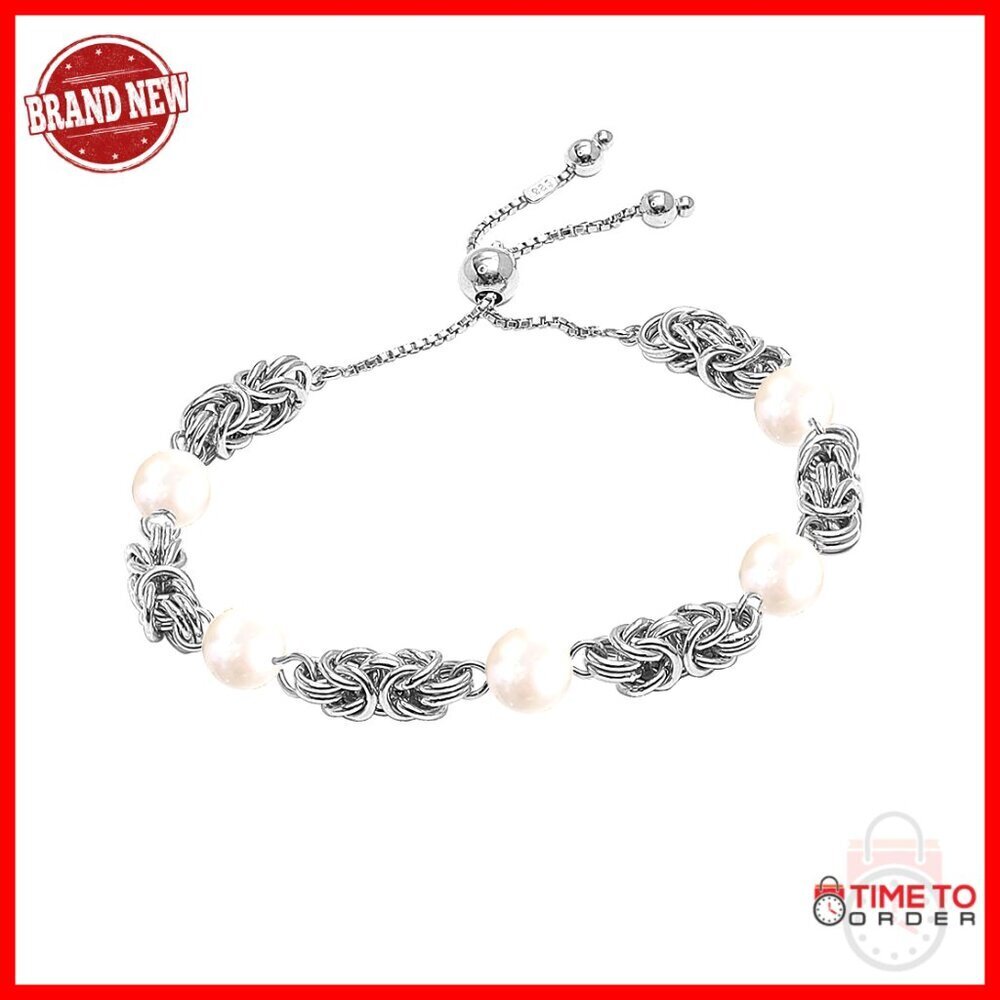 Sterling Silver Byzantine Link Bracelet Handmade Classic Elegant Jewelry Gift